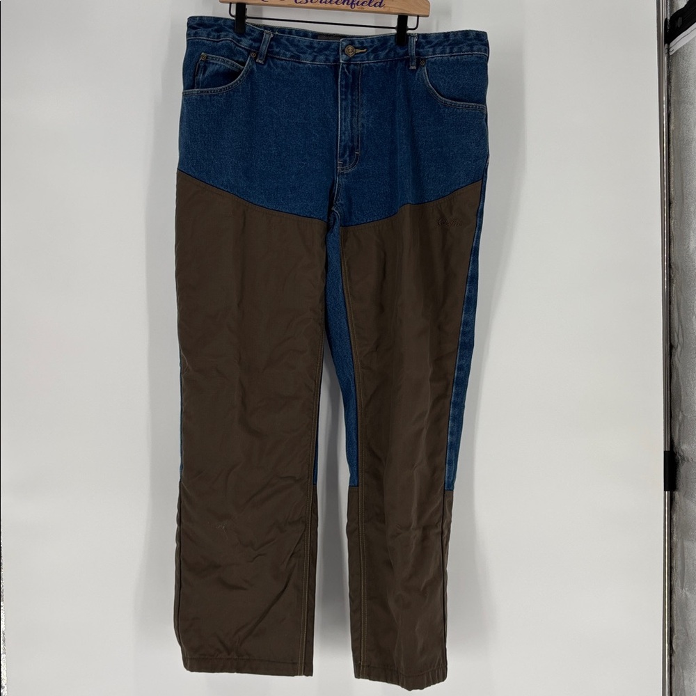 Cabela's Roughneck Upland Brush Jeans Men 40 x 32 Blue Brown Workwear c